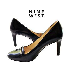 Nine West Hiatus Signature Gold Bar Accent Heels